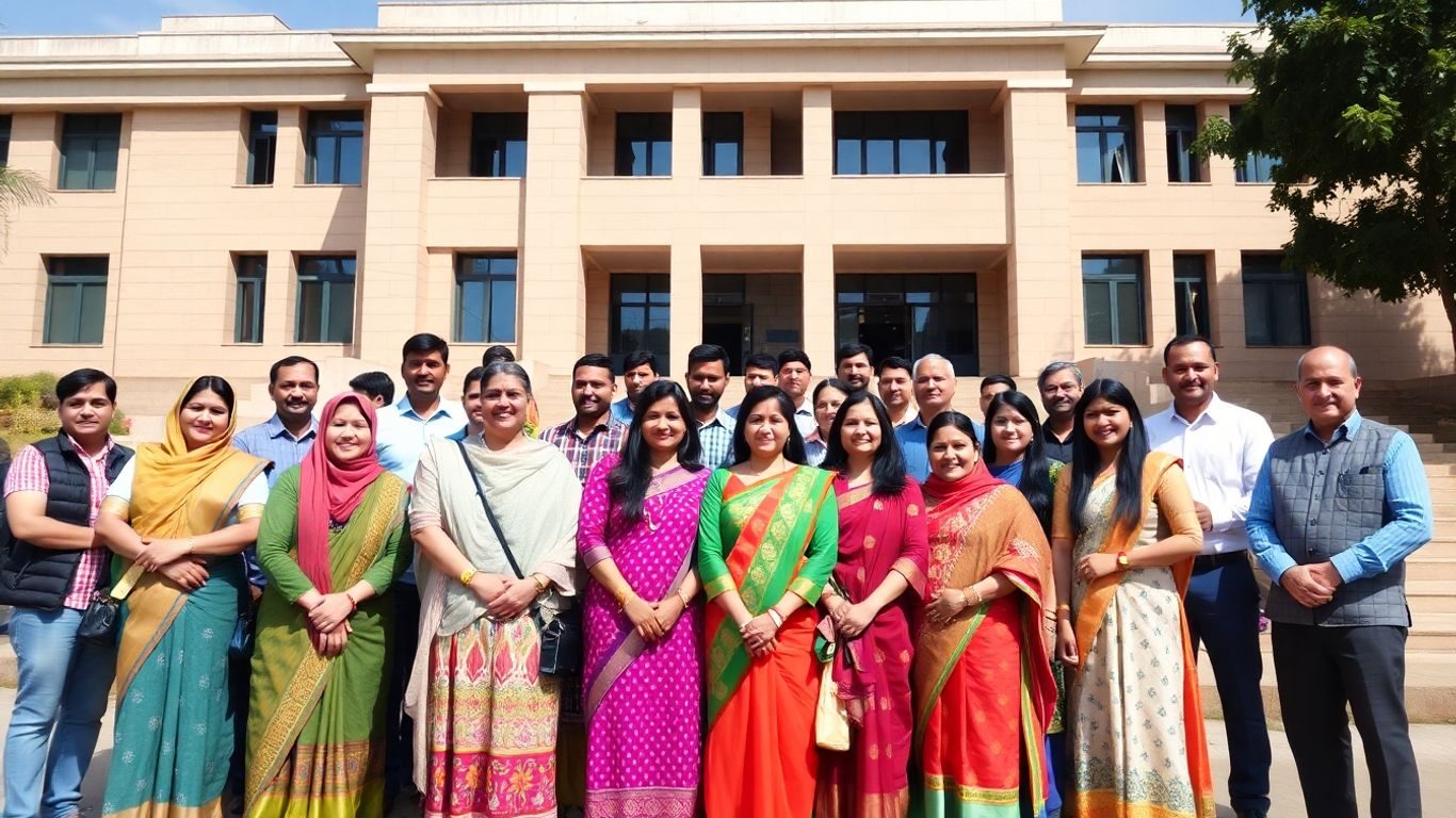 Oameni diverși în fața unei clădiri guvernamentale